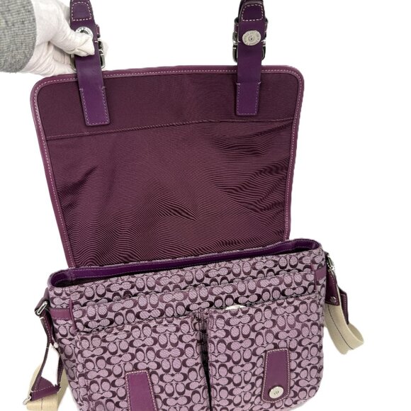 Coach F70283 Signature Messenger Plum - Picture 10 of 12